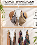 Double Sided Closet Hanger With 360 Degree Slick Spin High Capacity Rotating Rack Featuring Twelve Tangle Free Hooks To Keep Your Favorite Threads On Point And Maximize Storage Space Pack Of Four, displaying hats and belts.