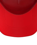 Top view of Forklift Operator Warehouse Trucker Hat With Adjustable Mesh Back Red Cap For Crew Gift For Forklift Drivers And Logist