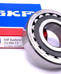 Premium Spherical Roller Bearing 21306 CC Fits 30mm Bore with 72mm OD and 19mm Width with SKF box.
