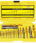 18 Piece Screw Extractor Set With Left Hand Drill Bits In Cobalt 6542 HSS Steel For Stripped Broken Bolts And Damaged Screws Removal