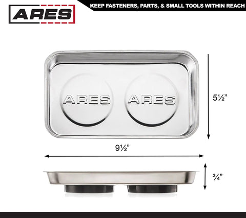 3 Piece Magnetic Tool Tray Set Keeps Screws Sockets Bolts Pins And Tools In One Spot With Ultra Strong Magnets, rectangular steel tray