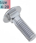 Premium 18 8 Stainless Steel Carriage Bolts With Rock Solid Round Heads And Anti Rotation Square Necks 1 4 20 X 1 1 4 Inch close-up view