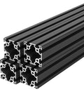 Kickstart Your Next Fabrication Build With This Beefy 6060 T Slot Aluminum Extrusion Profile Black Matte Finish 1000 mm Length stacked aluminum profile pieces.
