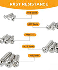 1000 Piece Rust Resistant Carbon Steel Mini Screw Kit With Phillips Pan Heads For Electronics Repair And Gadget Fixes M1.6 To M3 series screws arranged by size