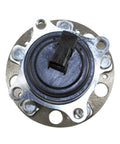 Built Tough Wheel Bearing Hub Assembly With OE ABS Sensor Plug And Play Replacement, circular steel hub with ABS wiring.