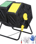37 Gallon Garden Compost Tumbler With 360 Degree Rotation Dual Bin System Turns Kitchen And Yard Waste Into Rich Fertilizer Fast