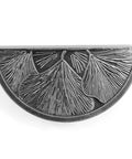 Ginkgo Leaf Cabinet Pulls With Antique Gray Finish 3 Inch Hole Spacing Rustic Kitchen Drawer Handles And Cup Hardware Four Pack view from above showcasing intricate leaf design.