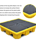 Oil Spill Containment Tray For Garage And Shop, Anti Slip Polyethylene Platform, Modular Leakproof Pallet For Paint Buckets