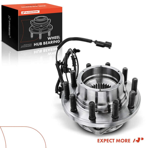 Tough As Nails Pair Of Front Wheel Bearing Hub Assemblies For Ford F450 F550 Super Duty 2017 2019 4wd close-up with connector.