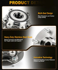 Built Tough 2 Pcs Front Wheel Hub And Bearing Assembly 5 Lug With Abs showing multi-seal design and stainless steel studs.