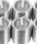 Close-up of 10Pcs M8 Stainless Steel Thread Insert Kit for quick thread repair and maintenance with durable sleeves.