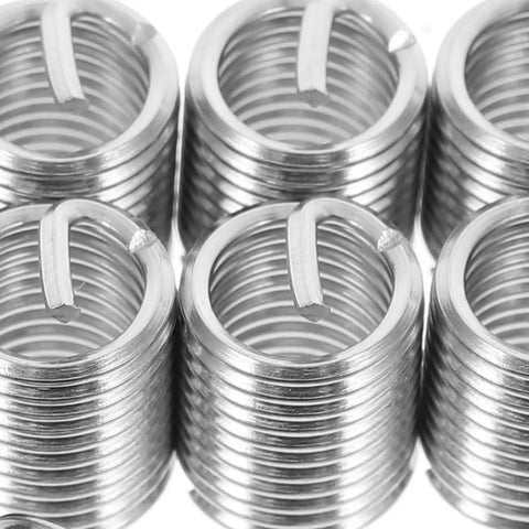 10 Pack Stainless Steel Threaded Screw Inserts Kit For Thread Repair And Reinforcement Durable Pro Grade Easy Install close-up view