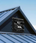 10 Inch Wall Mounted Exhaust Fan With Variable Speed And Temperature Humidity Controller 1000 CFM installed on attic wall