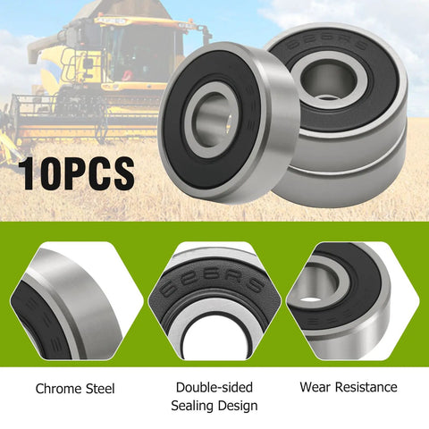 Built Tough 10 Piece 626-2RS Miniature Ball Bearings Pre Lubricated For Quick Fixes And The Daily Grind featuring chrome steel and double-sided seals.