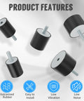 Heavy Duty M5 Rubber Shock Mounts 4 Pack Male Female Vibration Dampening Isolators For Shop Projects And Daily Rigs 15Mm Square Profile mounted in workspace.