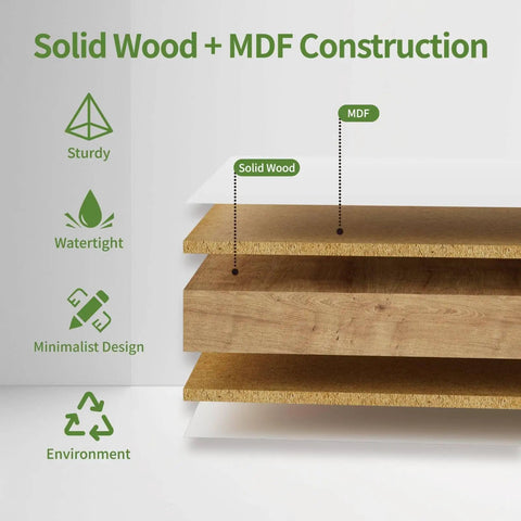 Solid Wood + MDF construction details highlighting sturdy and watertight features for White Interior Sliding Barn Door 38 By 84 Inches With Heavy Duty Track Smooth Glide Rollers For Closet Bedroom Bathroom No Sweat Setup Moisture Shield Finish Clean Look Room Refresh.