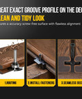 Hideaway Groove Router Bit For Composite Decking Cuts Sleek Hidden Fastener Slots Fits All Major Deck Lines And Installs Tight Hidden Connectors Smooth As Butter Square Edge Boards The Real Deal demonstrating routing process with wood shavings.