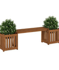 Two In One Planter Bench Set With Premium Hardwood Planters Outdoor Garden Bench for Patio Porch Balcony or Backyard Two 15.8 Inch Square Boxes Connected By A 40.5 Inch Seat Create A Space Saving Versatile Floral Display.