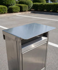 Heavy Duty Stainless Steel Ev Charger Rain Cover Weather Resistant Outdoor Charging Station Housing with sleek surface detail.
