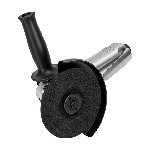 Pneumatic Angle Grinder With 5 Inch Wheel And 11000 RPM Heavy Duty Cutting Polishing And Grinding For Auto Mechanics And Garage Work Ergonomic Handle and lightweight body.