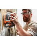 Man using Gen5X 18 Volt 5 Inch Cordless Random Orbit Sander Tool Only Renewed No Battery Or Charger Included With AirGuard