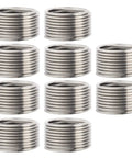 M16 Threaded Insert Kit 10 Pcs For Thread Repair In SUS304 Stainless Steel Heavy Duty Helicoil Style Inserts
