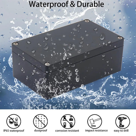 IP65 Waterproof Junction Box For DIY Electronics Projects In ABS Plastic Built Tough Weatherproof Enclosure Black Electrical Box
