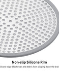 Non-slip silicone rim of Solid Build 4 Pack Shower Drain Hair Catcher With Thick Silicone Rim Heavy Duty Stainless Steel Strainer.