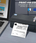 Bluetooth Thermal Shipping Label Printer For 4x6 Shipping Labels Wireless And Dead Simple To Use connected to laptop via USB