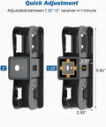 Heavy Duty Hitch Wall Mount For Garage Storage Designed To Fit One Point Two Five Or Two Inch Receivers While Locking Down Your Bikes Cargo Cases And Ski Gear Zero Fuss Install, adjustable size with measurements.