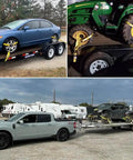 4 Pack Beefed Up Heavy Duty 2 Inch By 10 Foot Wheel Straps With Flat Hooks Lasso Style on various vehicles