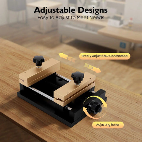 Heavy Duty Aluminum Sheet Cutting Holder And Marking Machine Fixture Clamp showing adjustable design on table