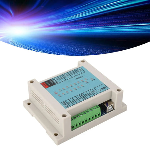 Rx03T 24V 12V Sequential Solenoid PLC Controller with relay outputs, green terminal connections, and USB port