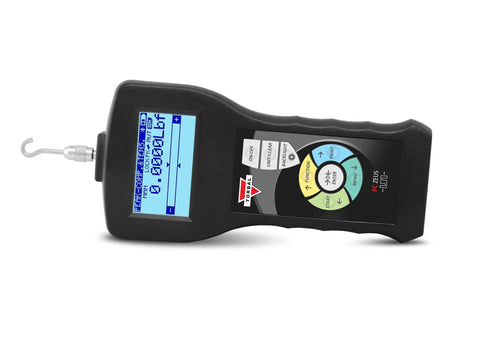Pro Grade Workhorse Digital Force Gauge For Tension And Compression Testing with peak detect screen and hook.