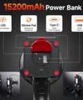 15200mAh power bank feature of Rechargeable Spotlight Flashlight With COB Light And Foldable Stand For Boating Camping Hunting