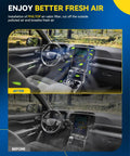 Image showing interior of vehicle before and after installing True HEPA Cabin Air Filter Replacement For Chevy Traverse GMC Acadia Buick Enclave.