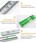 Bulletproof Heavy Duty Ball Bearing Drawer Slides Five Pair 22 Inch Full Extension Soft Close Silent Glide Track with metal damper and protective housing.