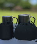Nylon Mesh Camping Gear Storage Bag For Pots And Tableware with mugs and carabiners outdoors