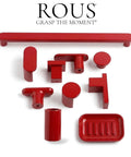 Chic Mid Century Modern L Bar Cabinet Knob In Matte Rose Red Finish Crafted From Durable Solid Aluminum kitchen hardware set