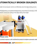 Portable Pro Grade Edge Banding Machine automatic tape breaking feature demo, showcasing microcomputer-controlled tape cutting component.