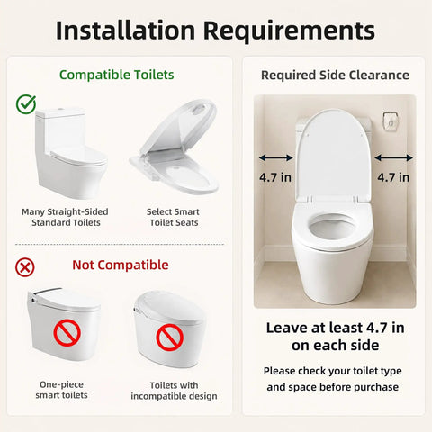 Installation requirements for Heavy Duty Carbon Steel Toilet Safety Rails With Rock Solid Grab Bars For Seniors Bathroom.