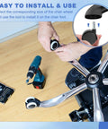 Man installing Office Chair Wheels Replacement 8 Pcs Nylon Heavy Duty Caster Wheels With Universal Stem For Hardwood Floors