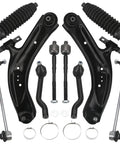 Beefy Front Lower Control Arms With Ball Joints For Nissan Rogue 2014 To 2020 showing high strength steel construction and tie rods.