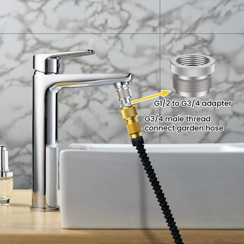 Quick Connect Sink Faucet Adapter For Shower And Garden Hose Chrome Brass Connector Kit with leak-free installation