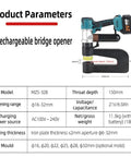 Pro-Grade Cordless Hydraulic Punch Kit with 6000mAh Battery, 150mm Throat Depth, product specifications