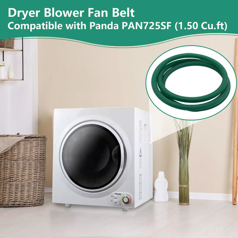 Compact Dryer Blower Fan Belt Replacement For PAN725SF 1.50 Cu Ft Mini Portable Dryer Fits 1.5 Cubic Foot Unit next to dryer