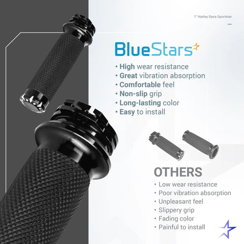 1 Inch Handlebar Grips For Harley Davidson Dyna Sportster Road Glide Softail featuring non-slip texture and durability