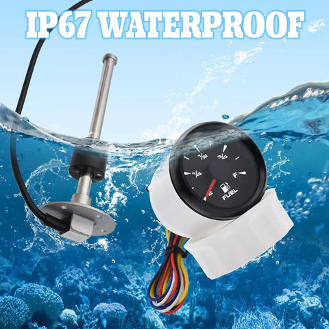 Badass Reliable Fuel Sending Unit With Street Tested Fuel Level Sender And Boat Gauge Kit For Trucks Boats And RVs Featuring Standard 240 To 33 Ohm Output road ready under water with IP67 waterproof gauge.