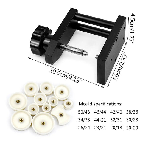 Heavy Duty Watch Back Cover Press Machine Including 12 Precision Plates, black steel tool with precision moulds for repairs.