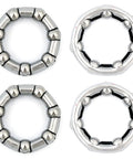 Straight Up Replacement Bicycle Crank Ball Bearings Five Sixteen Inch Steel Grade Set Of Four displayed in two angles.